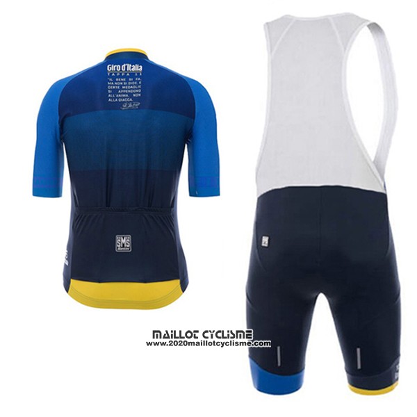 2017 Maillot Ciclismo Giro D'italie Fonce Bleu Manches Courtes et Cuissard
